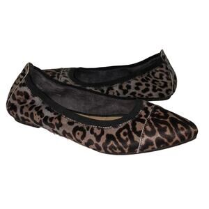 Me Too Arianna Ballet Flat Animal Print Calf Hair Leather Size 10